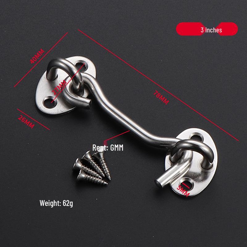 Old-Style Stainless Steel Windproof Hook: Thickened Sliding Door & Window Latch