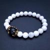 HNSP Beaded Bracelet For Men Natural Stone Tiger Eye Bead Black Stone Elastic Rope Hand Chain Jewelry Accessories