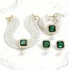 Elegantes Glitzerndes Fransen-Halsketten-, Ohrring-, Armband-, Ring-Set, Modisches Braut-Schmuckset