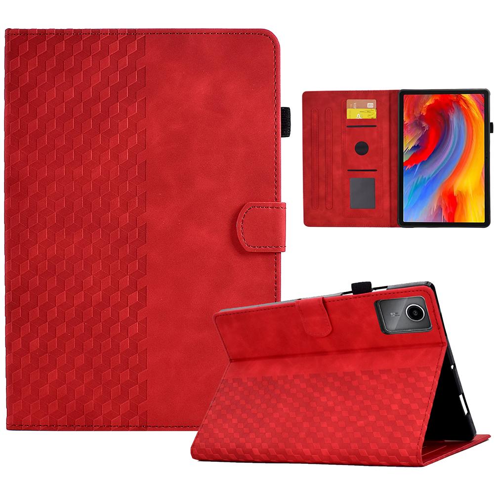 Чехол для Lenovo Xiaoxin Pad 11 2025 с отделениями для карт, кожаная обложка с блочным узором D
