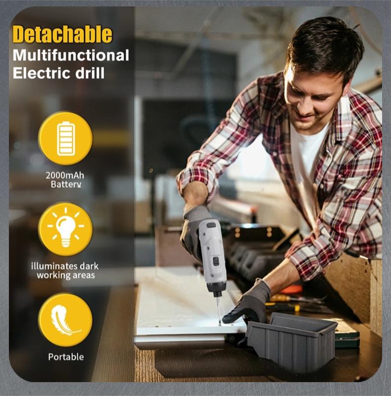 Compact Electric Screwdriver Set - Mini Handheld Tools for Household Use