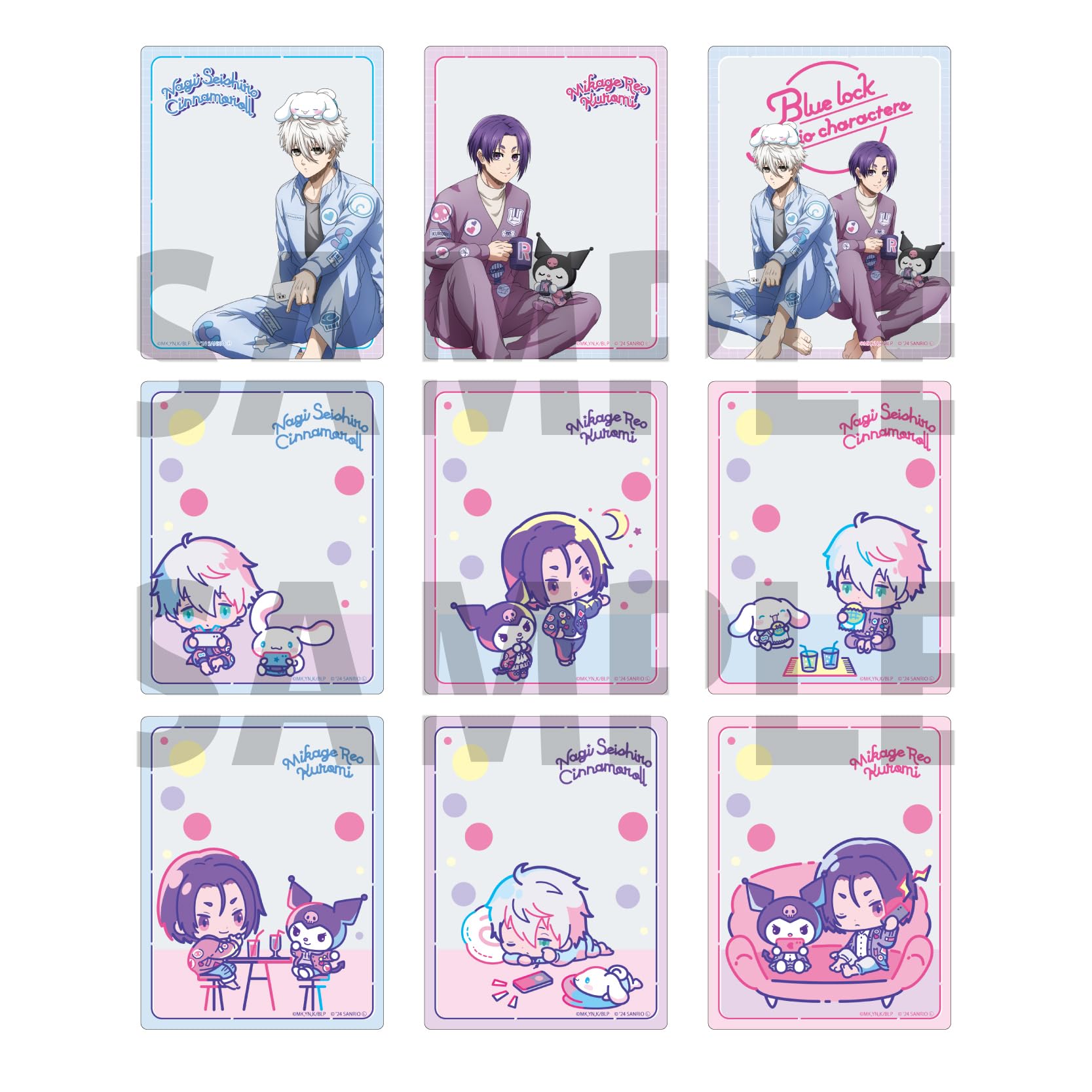 

TV Anime x Sanrio Characters 03 Acrylic Card Complete Set of Blue Lock [Collaboration Illustration] (Box 9)
