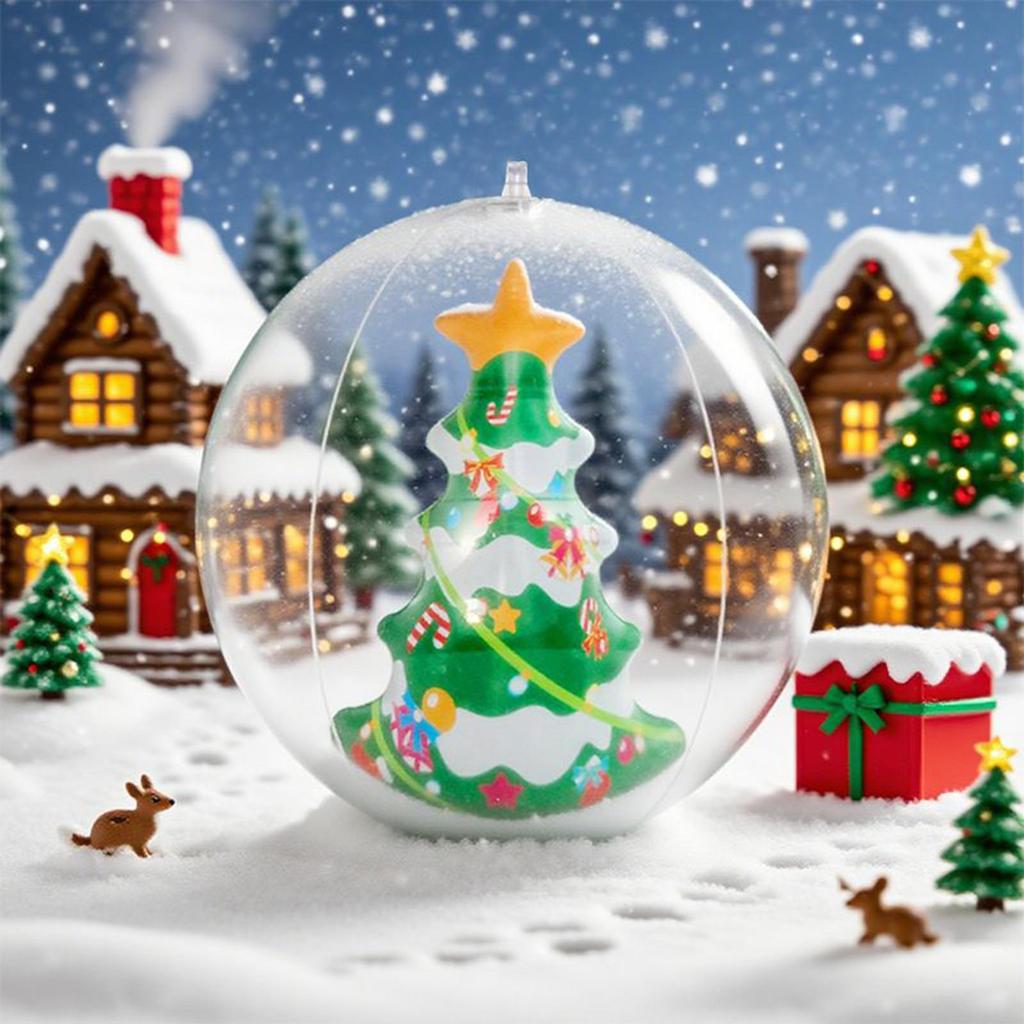 35cm Aufblasbare Weihnachtsdekorationen Weihnachtsmann Weihnachtsbaum Aufblasbare Weihnachtskugeln PVC Aufblasbare Outdoor-Dekorationen