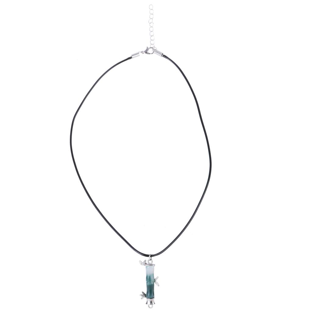 Elegant Bamboo Segment Pendant Necklace Adjustable Length Clavicle Chain Stylish Accessory for Fashion Enthusiasts