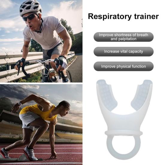 Portable Breathing Trainer with Finger Ring Adjustable Resistance Men Oral Muscles Exerciser Lung Capacity Abdominal Breathing Training Equipment
