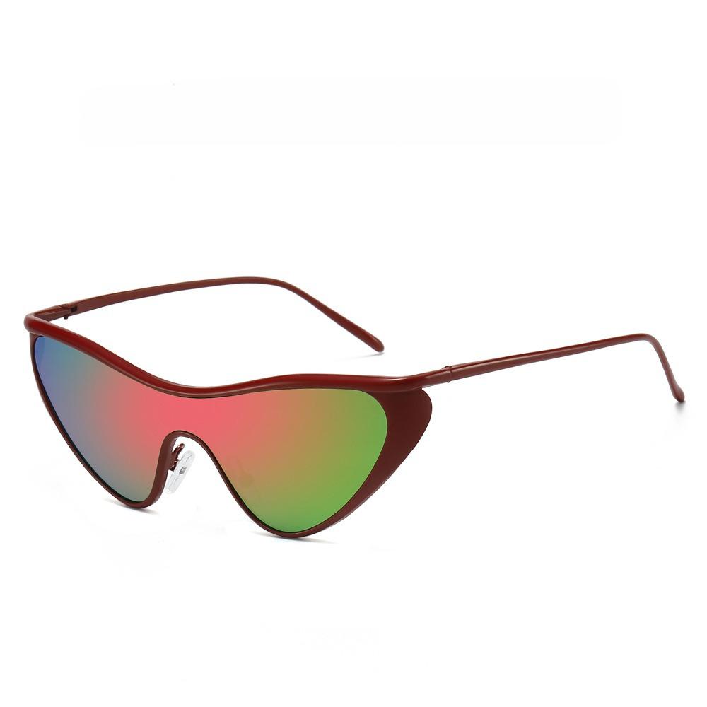 Y2K Punk Cat Eye Sunglasses Women New Luxury Brand Steampunk One-Piece Sun Glasses Vintage Eyewear UV400 Shades