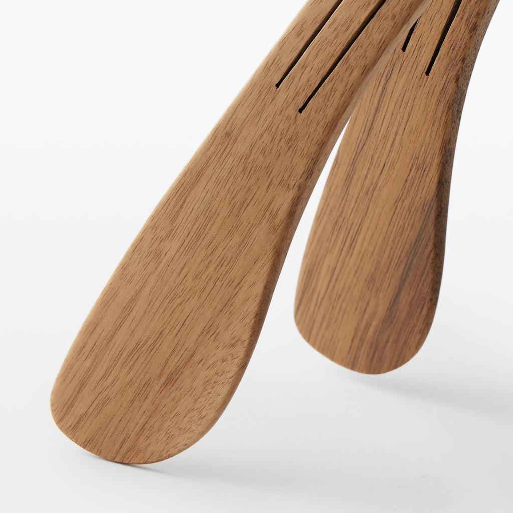 MUJI Acacia Foldable 22cm 83913205 Tongs, Approx. Long,