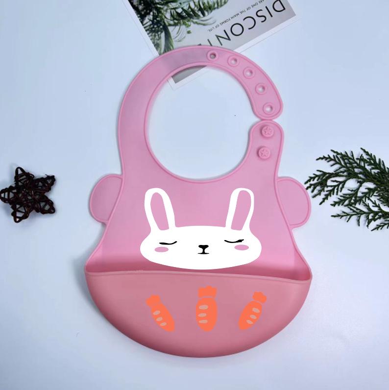 Waterproof Silicone Baby Bib - Large, Wash-Free, Drool & Meal Bib for Newborns and Children