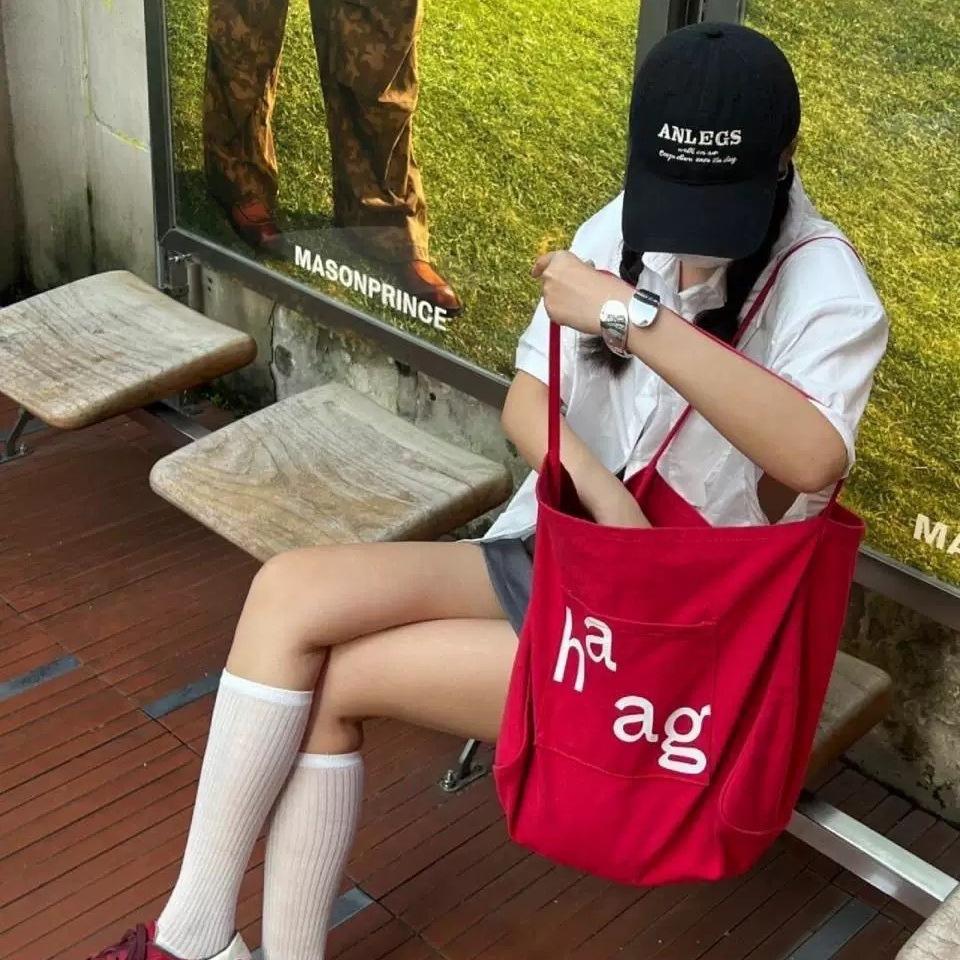 New Large-capacity Shoulder Bag, Canvas Bag, Women's Tote Shopping Bag, Letter Printed Bag.