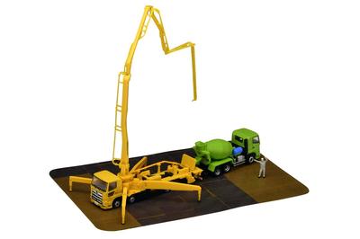 TOMYTEC The Truck Collection Truck Collection Concrete Pump Truck Set A Diorama Supplies