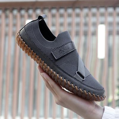 New Gift Loafers Comfortable Men's Solid Color Slip-On Flats Non-Slip Casual Shoes Outdoor Business Shoes Leisure Mesh Moccasins