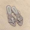 2025 New Retro Kitten and Flip-flops Women's Summer Wear Open-toed Sexy Sandals Rhinestone Toe Cold Slippers