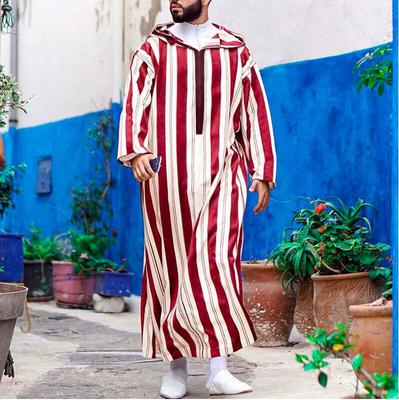 Uomo Musulmano Islamico Caftano Arabo Vintage Manica Lunga da Uomo Thobe Abito Sciolto Dubai Arabia Saudita Caftano Abbigliamento da Uomo