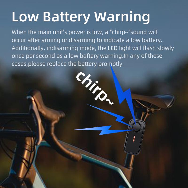 Alarme Antivol & Lumière Clignotante pour Vélo Électrique avec Capteur de Vibration, Étanche IP66, Protection Longue Distance pour VTT