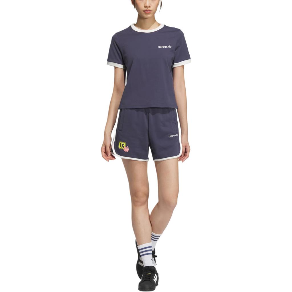 Adidas Originals RETRO T Shirt Women's Dark Navy Blue JM7973