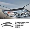 2x Carbon Fiber Headlight Eyebrows Eyelids Cover Trim For Toyota Corolla 2006-12