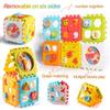 Puzzle Building Block Toy Shape Matching Hexahedron with Number Graphic Cognitive Block for Baby