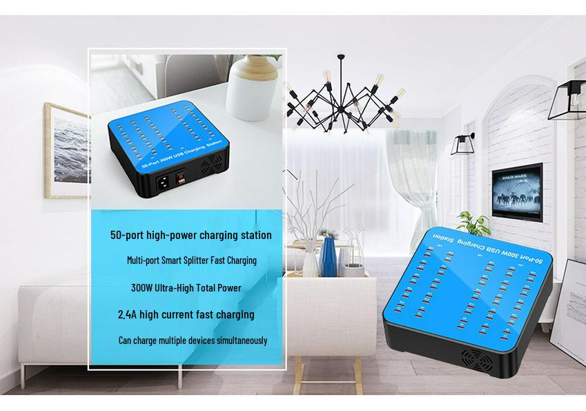 Type-C Multi-Port Charger: 30-60 Ports, USB-C Fast Charging Station for Apple Devices