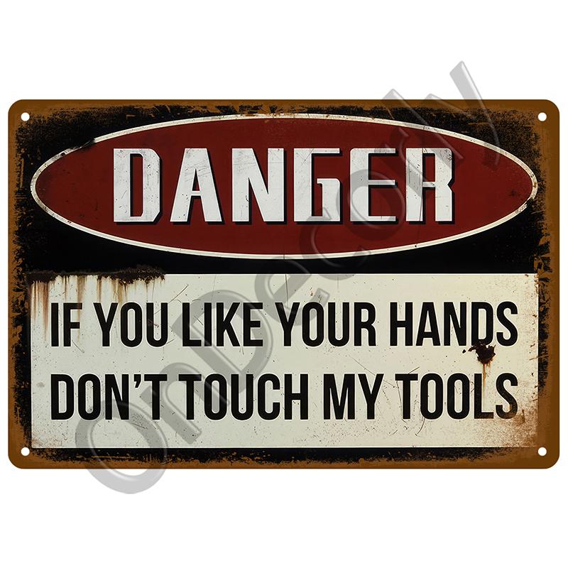 Tin Signs Plate Home Wall Decor Beware Metal Signs Vintage Plaque Warning Danger For Bar Club Man Cave Art Painting Poster Gift