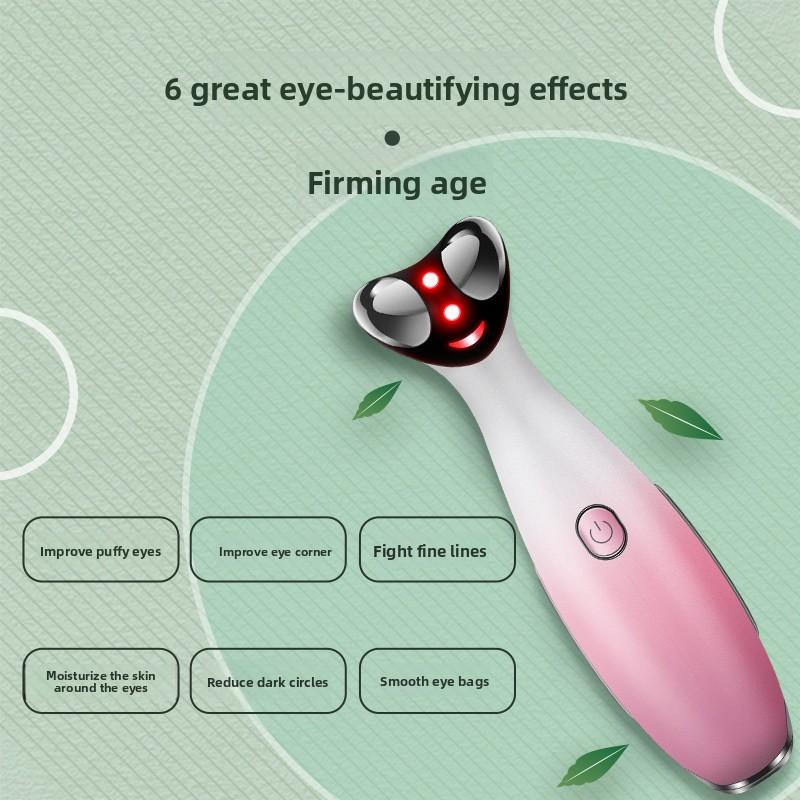 Household Electric Warm Eye Beauty Instrument Vibration Eye Pen Ion Color Light Introducer Eye Face Massager