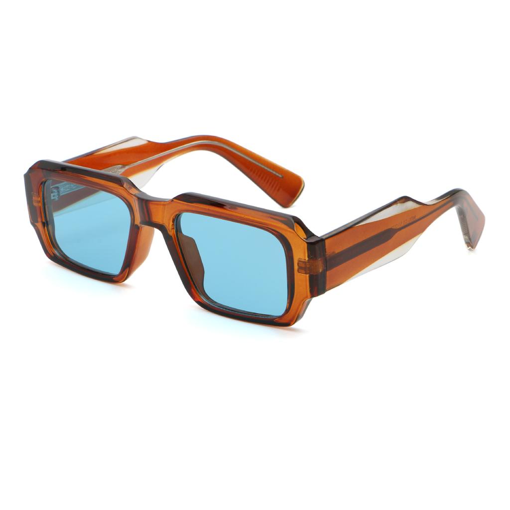 Sunglasses men's fashion trend new square wide legs imitation plate high sense Spice girl European and American style sunglasses women