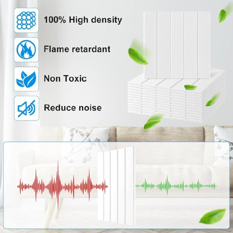 Set of 12 Soundproof Foam Self Adhesive Wall Panel Polyester Acoustic Materials Soundproof Foam Panels Polyester Texture