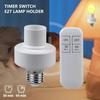 E27 Wireless Remote Control Light Bulb Socket Smart Switch LED Lamp Base with Timer ON/OFF for Room Chandelier Battery Powered