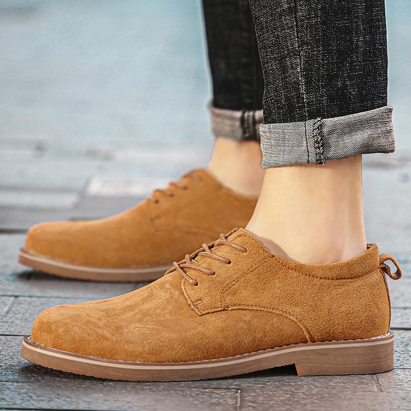 Fashion Men's Derby Shoe Oxford Lace Up Suede Leather Shoes Casual Shoes Outdoor Dress Shoes
