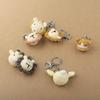 Crocheted Animal Head Keychain Crochet Keys Chain Backpack Pendant Acrylic Fibers Material for Birthday Christmas Party