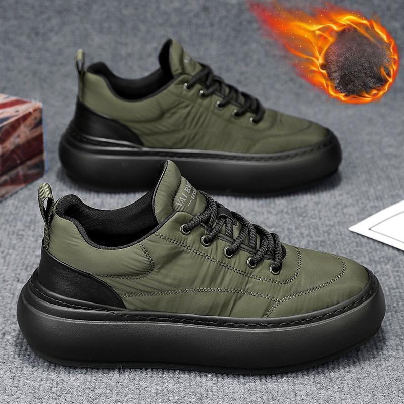 Fashion Men's Winter Cotton Shoes Anti Slip Comfortable Wear Resistant Work Snow Shoes Outdoor Thick Sole Sports Casual Shoes