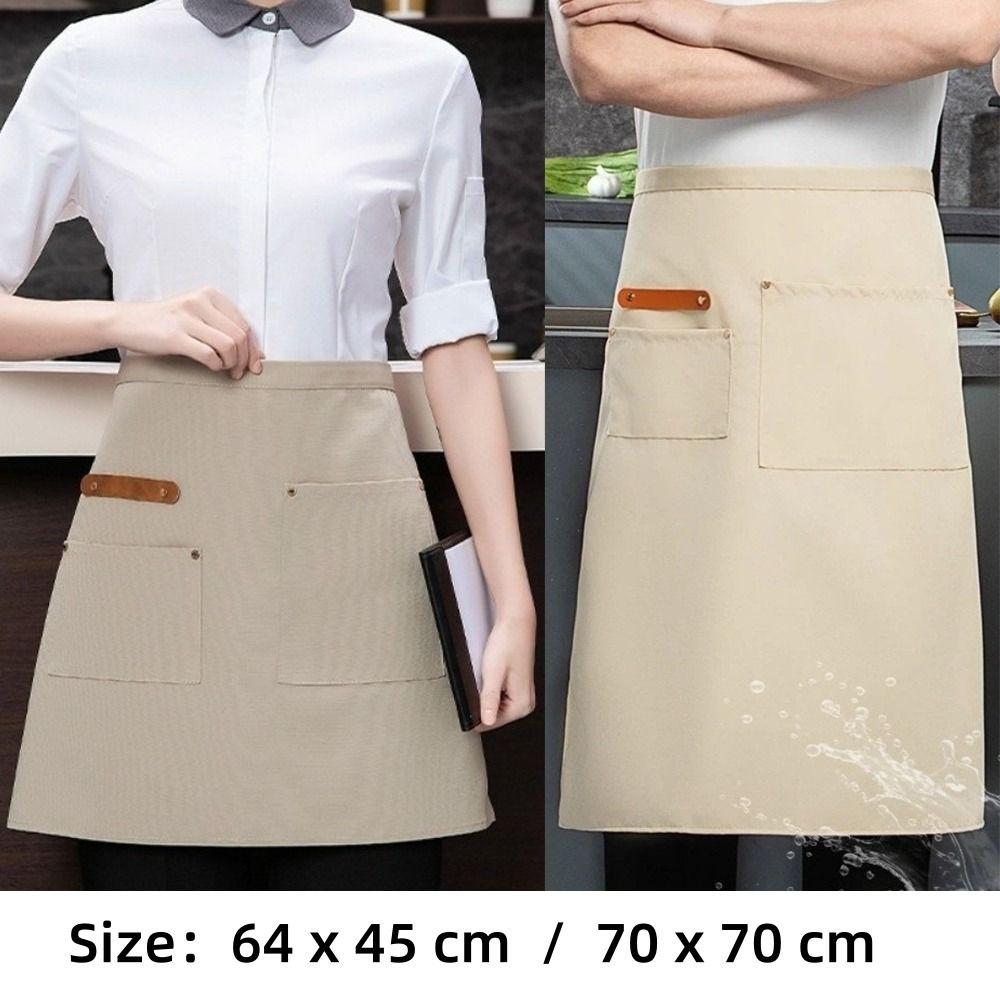 Multi-pocket Kitchen Apron Canvas Working Clothes New Waitress Apron  Restaurant Use