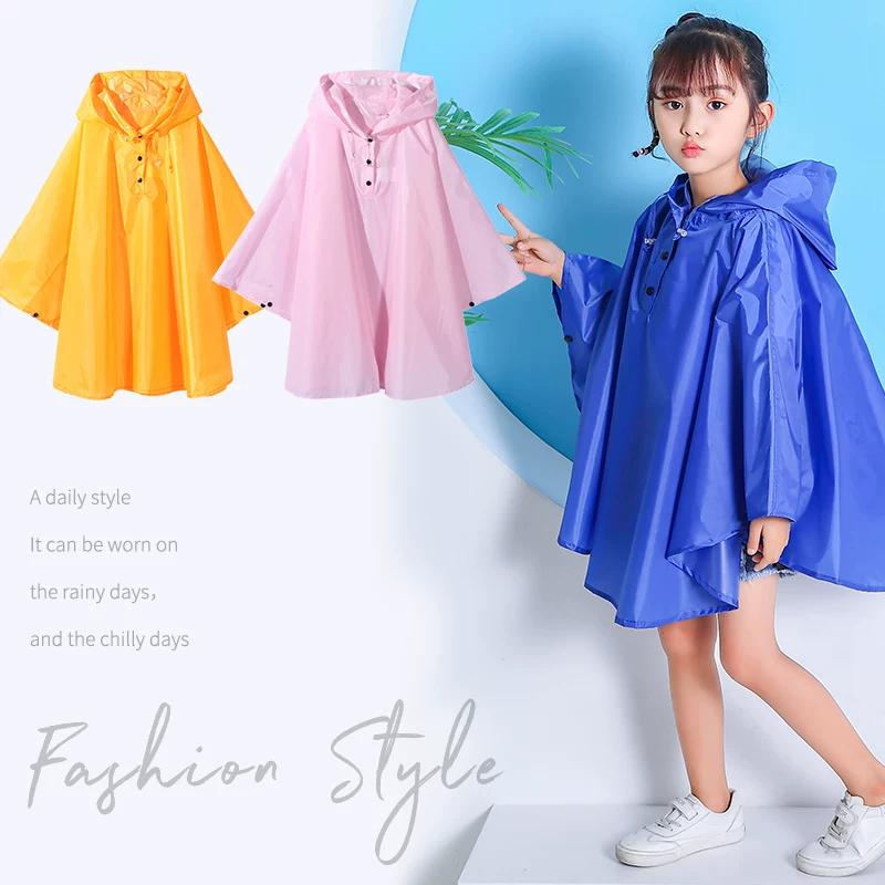 For Children and Kids Kindergarten Boys and Girls Children Cape-Style Raincoat Thin Fashion Cape Outwear Non-Disposable Poncho