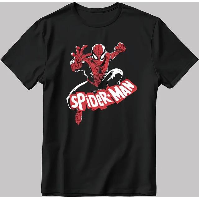 Camiseta Estampada Unisex De Spider-man En Blanco Y Negro XXL