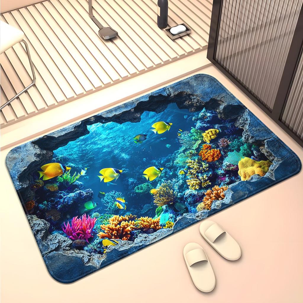 Ocean Life Animal Floor Mat - Creative Marine Design Area Rug - Indoor Outdoor Home Decor Bedroom Living Room Entrance Rug