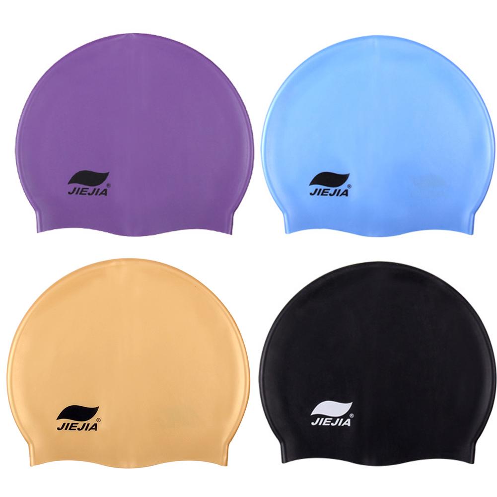 1PCS Unisex Elastic Swimming Cap Silicone Bathing Swim Waterproof Hat Caps Cover