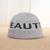 Letter knitted hat autumn and winter warm wool hat men's and women's trendy pullover cold hat multi-color