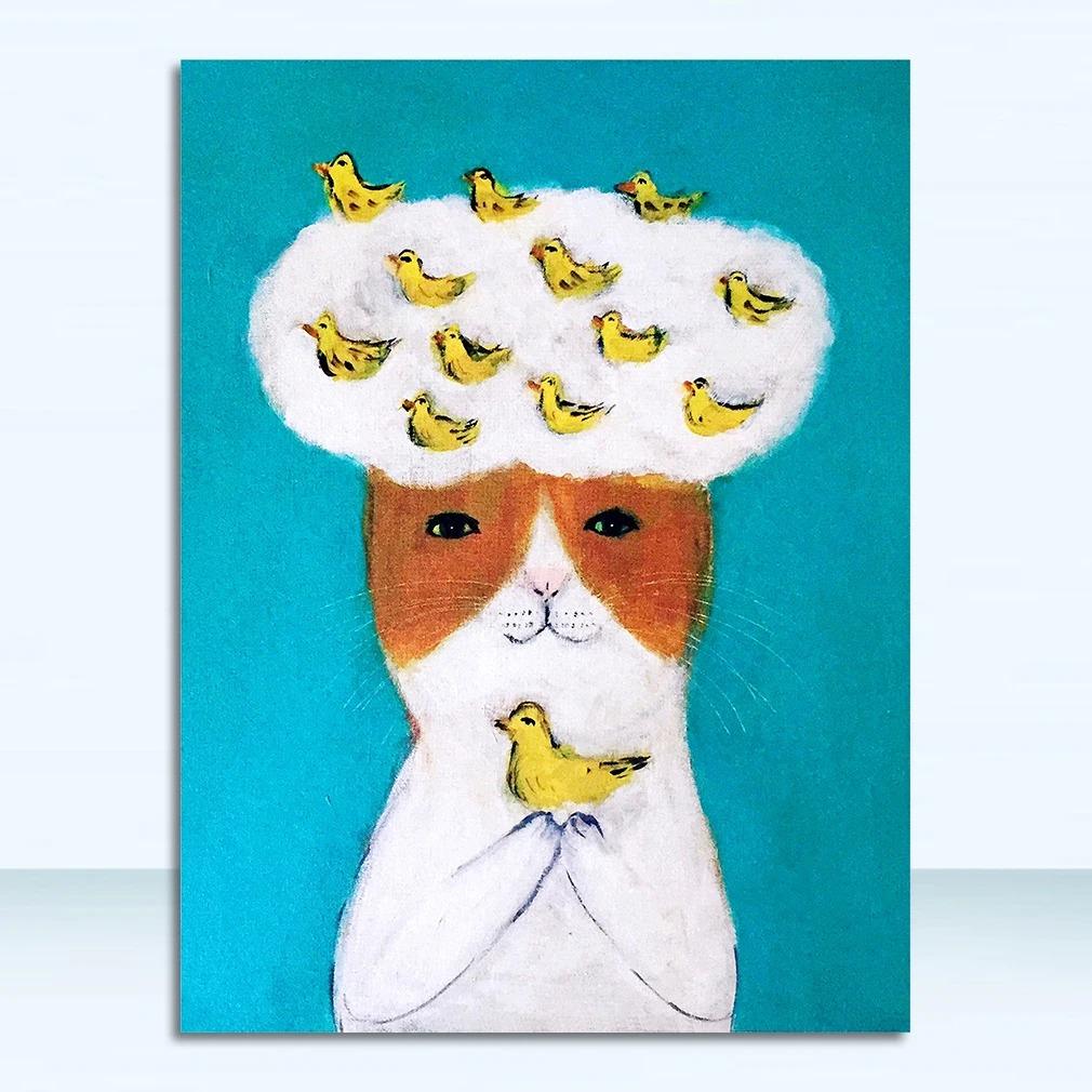 Wall Art Pictures For Living Room Kid's Bedroom Nursery Cuadros Home Decor Cartoon Cat Posters And Prints Canvas Oil Painting