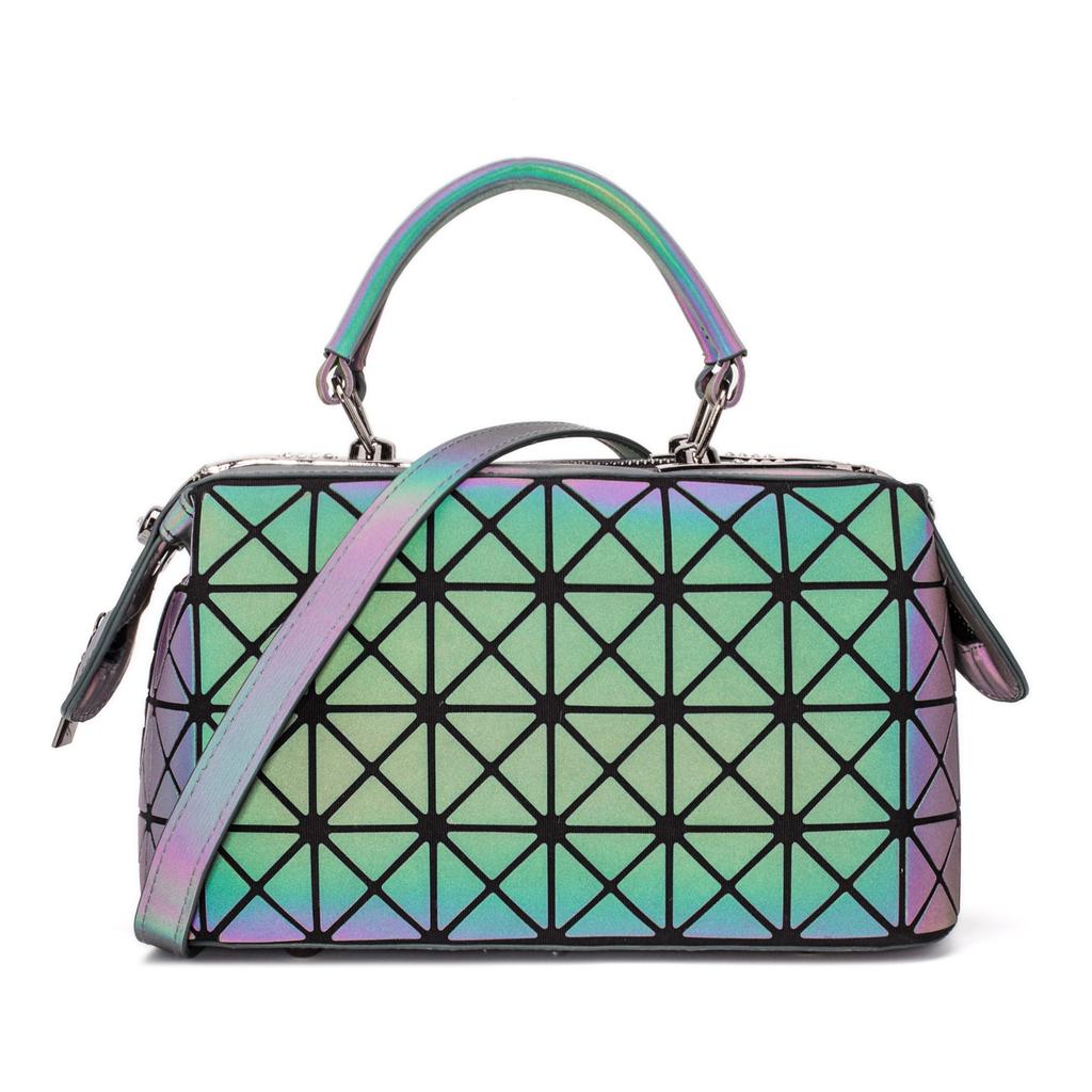 Neue Leuchtende Boston Bag Trendige Geometrische Diamant Handtasche Damen Styling Messenger Bag Tasche