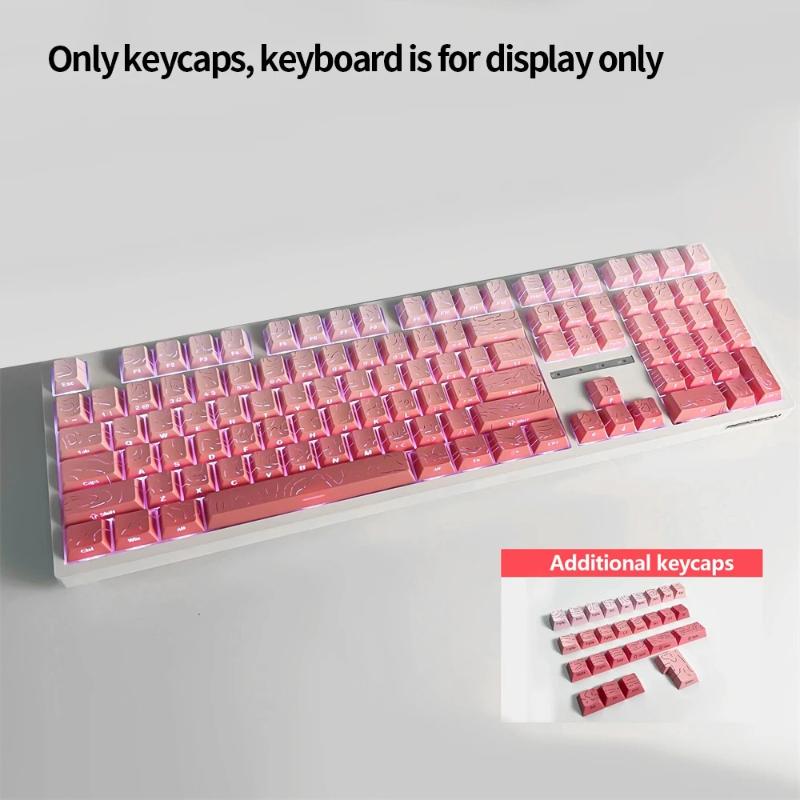 New Topographic Keycaps 4.0 Version Shine Through 98 Key PBT Cherry Profile Side Print Backlit for MX Gamer Mechanical Keyboard 3