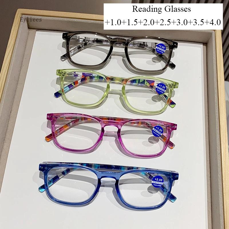 Fashion Women Reading Glasses Flower Print Resin Read Eyeglasses Magnifying Presbyopic Eyewear +1.0~+4.0 Reading Glasses Women