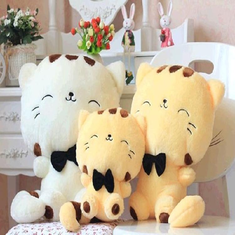 Happy Big Cat Plush Toy - Big Face & Tail Onigiri Cat Valentine's Day Gift