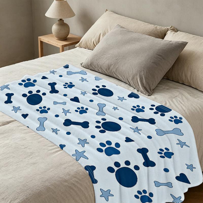 High-Density Plush Pet Theme Fleece Blanket - Soft Warm Cozy for Home Napping, Relax, Christmas & Halloween