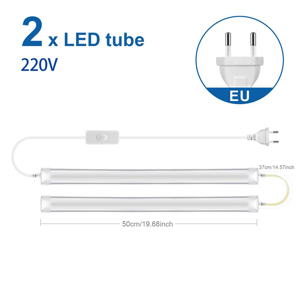 T8 LED-Lichtleiste 220V Aluminium-Lampenrohr mit EU-Stecker Schalter, 25W 50cm, Einkaufszentrum Hotel Wand Decke Hohe Helligkeit Beleuchtung