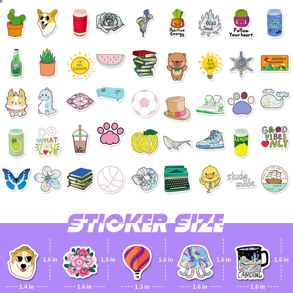 100 Small Size 4cm Small Fresh Graffiti Stickers Product New Stickers