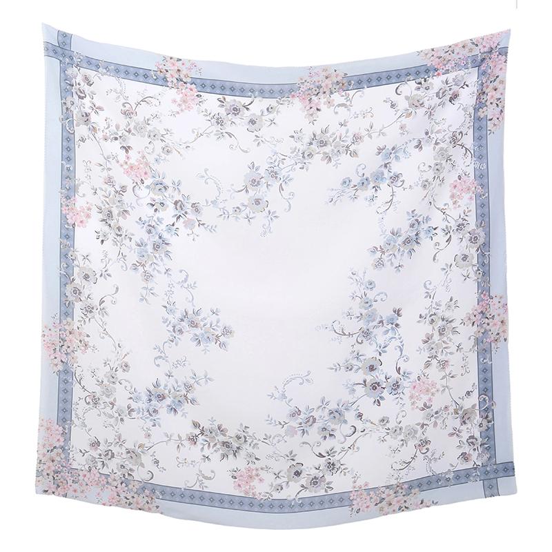 Novo Lenço Quadrado Hijab Estampado Floral de 110cm Cobertura de Cabeça de Verão Respirável para Mulheres Muçulmanas Xale da Moda Cachecóis Faixa de Cabeça