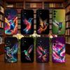 Colorful Hummingbird Phone Case For Samsung S25,S24,S21,S22,S23,S30,Ultra,S20,Plus,Fe,Lite,Note,10,Black Cover