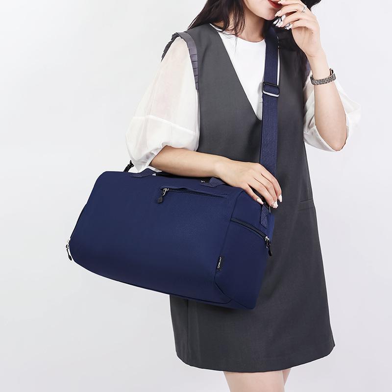 Einfache lässige Nass- und Trockensport-Gymnastiktasche mit Schuhfach im Silo-Stil, großes Fassungsvermögen, handgepflanzte einfarbige Reisetasche