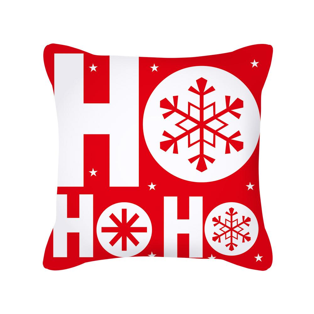 Cartoon Christmas Pillow Case Holiday Gift Letter Snowman Red and Green Pillow