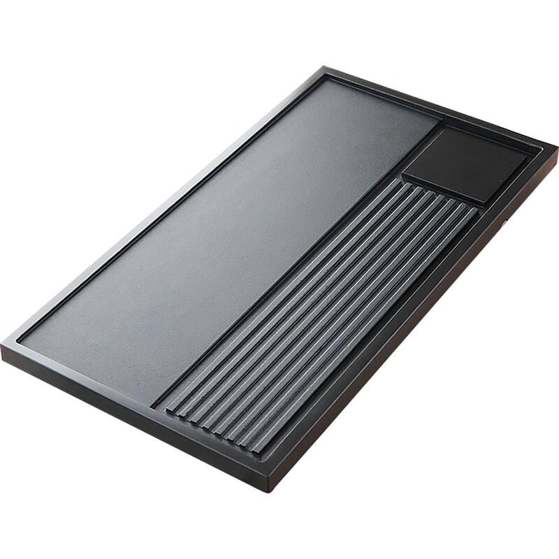Minimalist Solid Black Gold Stone Tea Tray