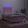 Sommier tapissier - Maison Exclusive - 120x200cm - Velours rose - LED colorée